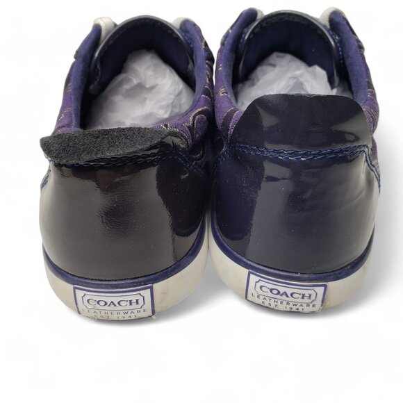 Coach Barrett Sneaker Women's Purple with Metallic Signature Logo Cap Toes 8B - Picture 4 of 8